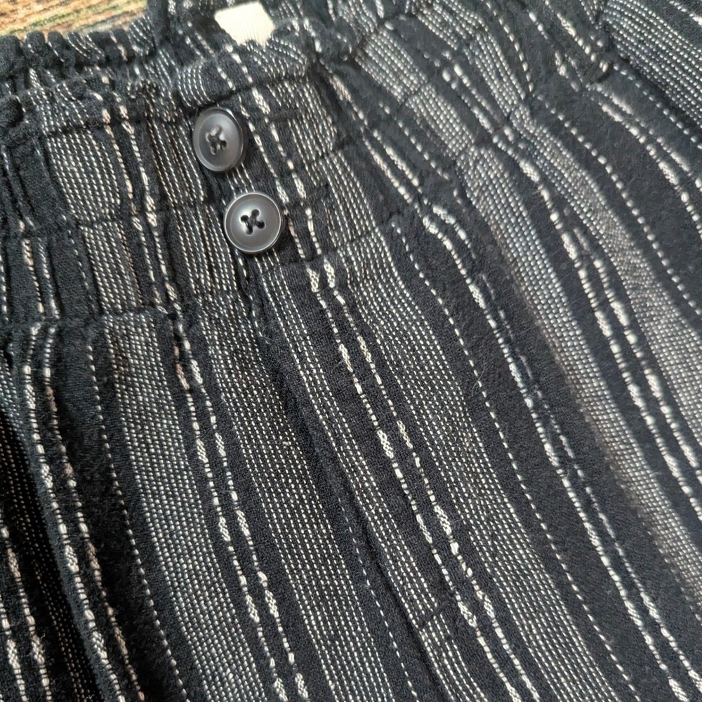 Briggs Striped Pants Womens M Black White Pull On Linen Blend Casual Boho - Picture 5 of 8